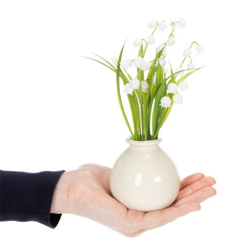 Product Artificial bouquet of lilies of the valley in a classic vase, ideal for home decor, 20cm