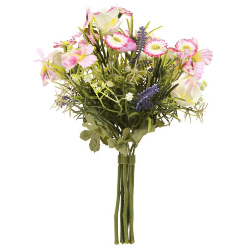 Product Artificial flower bouquet, cream, pink, purple, green, elegant table decoration
