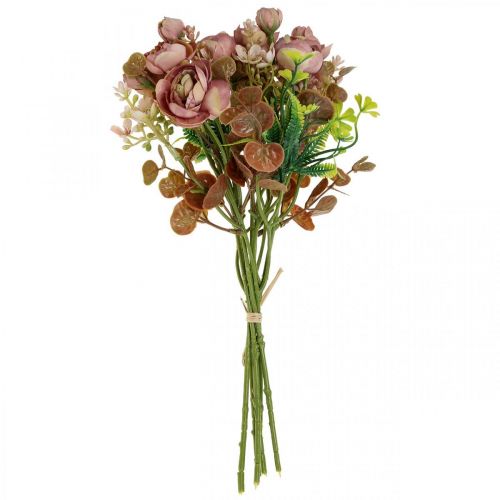 Floristik24 Artificial flowers deco bouquet ranunculus artificial pink 32cm