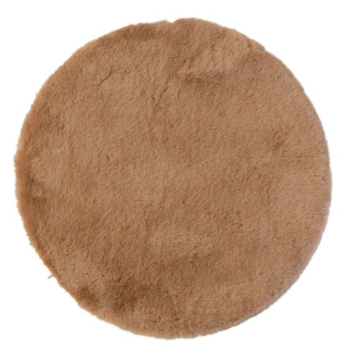 Floristik24 Faux fur decorative fur round table runner fur carpet brown Ø38cm