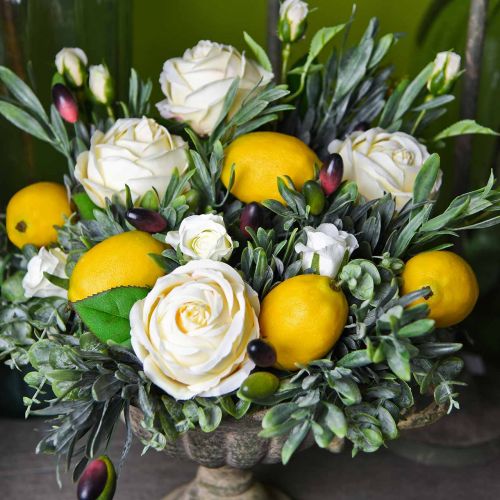 Floristik24 Artificial fruit, lemon, decorative fruits L8.5cm Ø5cm 4pcs