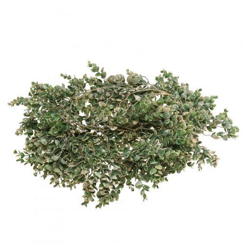 Floristik24 Artificial boxwood garland green white washed L148cm