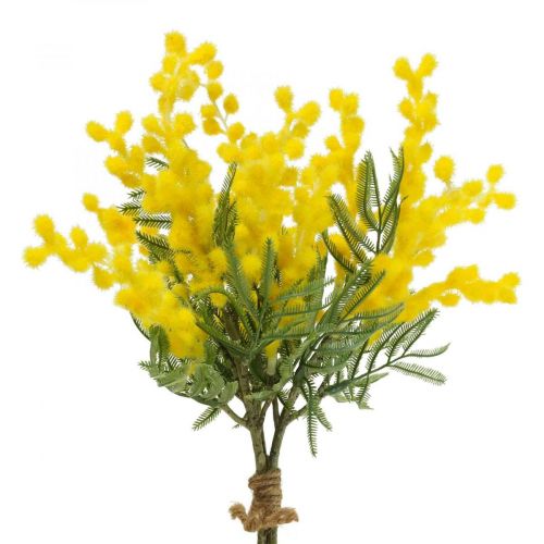 Artificial plant, silver acacia, deco mimosa yellow, 39cm 3pcs