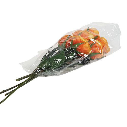 Floristik24 Art roses filled orange Ø6cm L37cm 6pcs