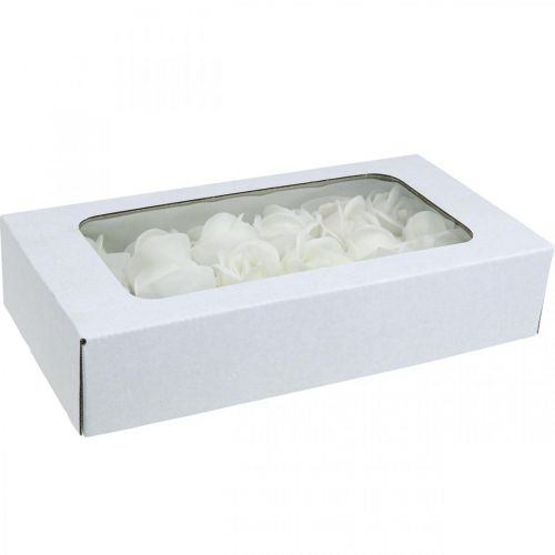 Artificial roses cream wax roses decorative roses wax Ø6cm 18 pcs | Floristik24.ie