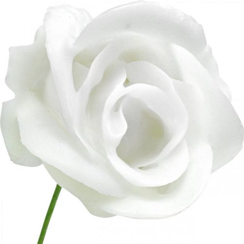 Product Artificial roses cream wax roses deco roses wax Ø6cm 18 pieces