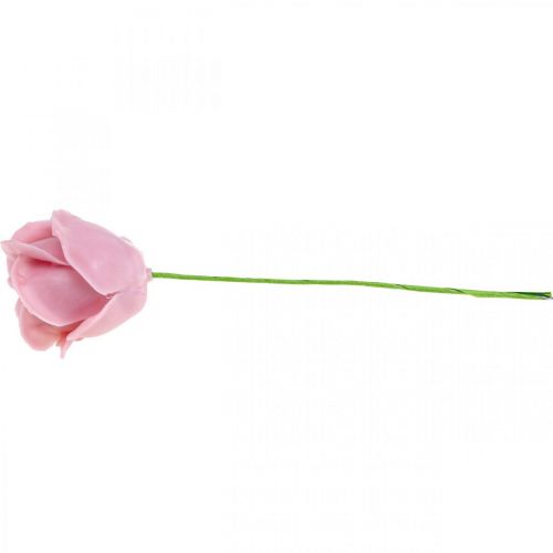 Product Artificial roses pink wax roses decorative roses wax Ø6cm 18 pcs