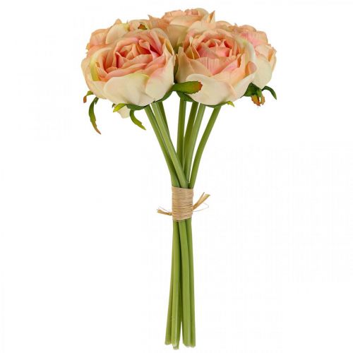 Floristik24 Artificial roses pink artificial roses 28cm bunch 7 pieces