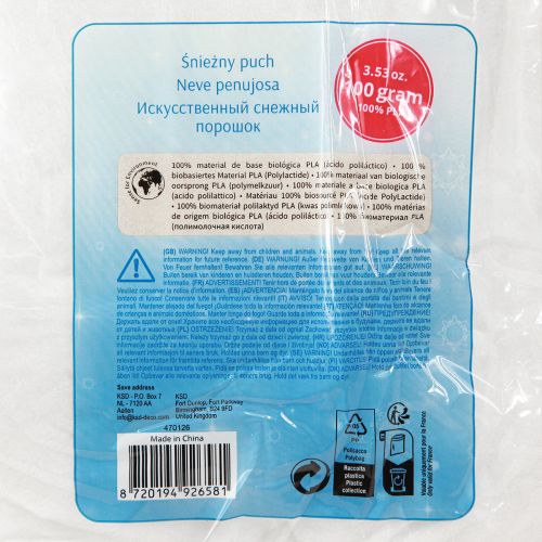 Product Artificial Snow Fluffy Artificial Snow Bio-based 100g × 2pcs