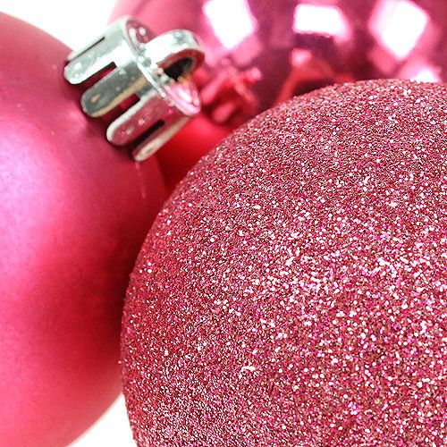 Floristik24 Christmas ball plastic pink Ø5cm 9pcs