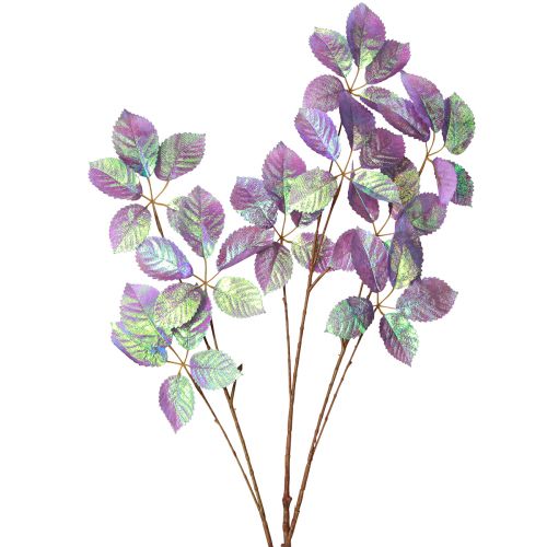 Floristik24 Artificial Branch Leaves Decoration Violet Metallic L103cm 2pcs