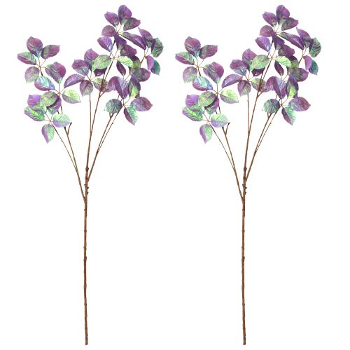 Floristik24 Artificial Branch Leaves Decoration Violet Metallic L103cm 2pcs