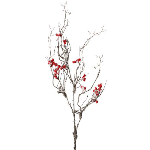 Floristik24 Artificial branch long snowy branch with berries red 130cm