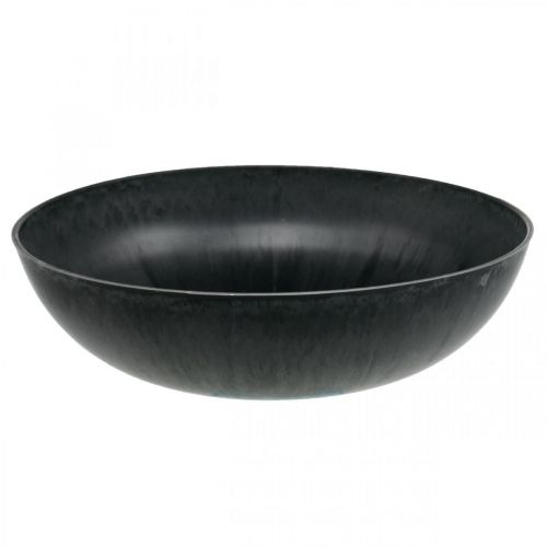 Floristik24 Flower bowl round, planter, bowl made of plastic black, mottled gray H8.5cm Ø30cm