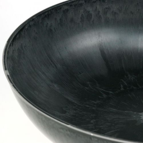 Product Flower bowl round, planter, bowl made of plastic black, mottled gray H8.5cm Ø30cm