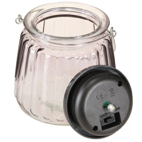 Product LED Garden Light Glass Solar for Hanging Purple Ø10.5cm 2pcs