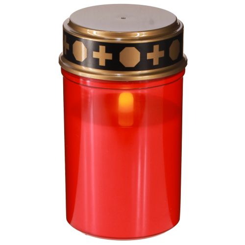 LED grave light with timer cemetery candle for battery red H12.5cm