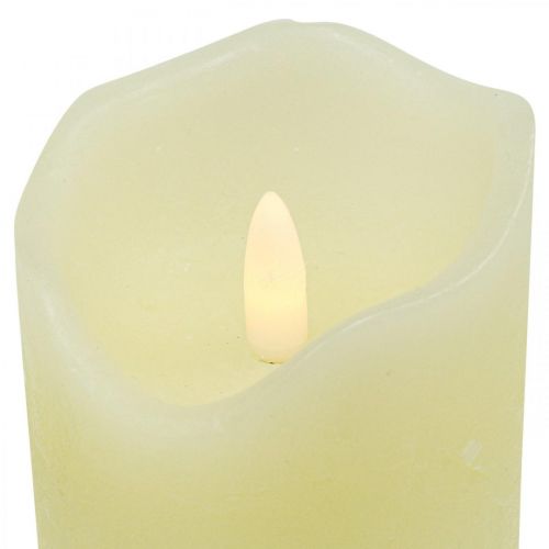 Floristik24 LED real wax candle with timer Cream For battery H17cm