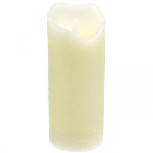 LED real wax candle with timer Cream For battery H17cm