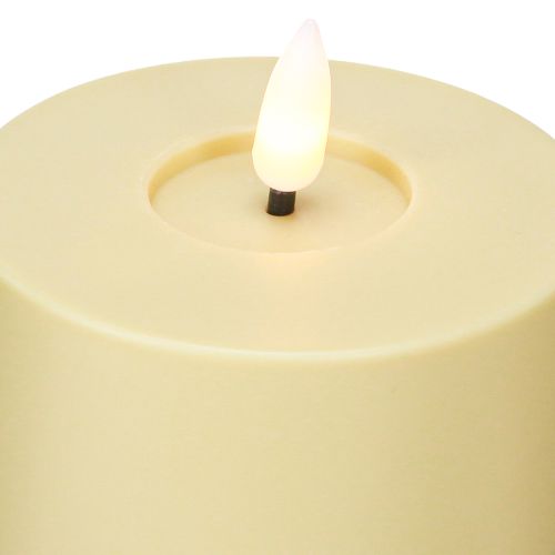 Floristik24 LED Candle Outdoor Timer Flame Effect Green Beige H12cm