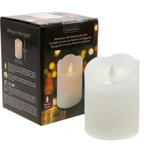 Floristik24 LED candle wax pillar candle LED wax candles Ø7.5cm H10cm