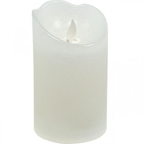 LED candle wax pillar candle warm white Ø7.5cm H12.5cm