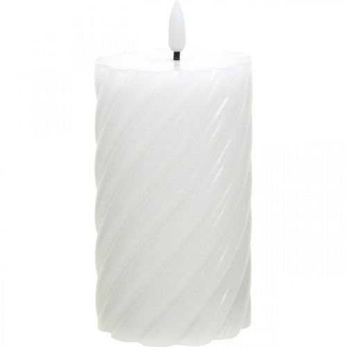 LED candle with timer white warm white real wax Ø7.5cm H15cm