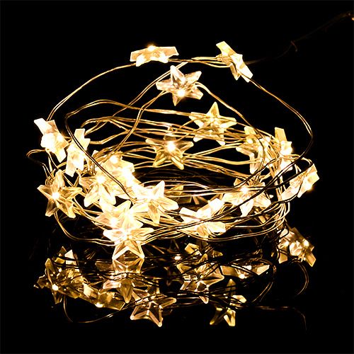 Floristik24 LED light wire stars LED light chain 20er 2,3m warm white 6pcs