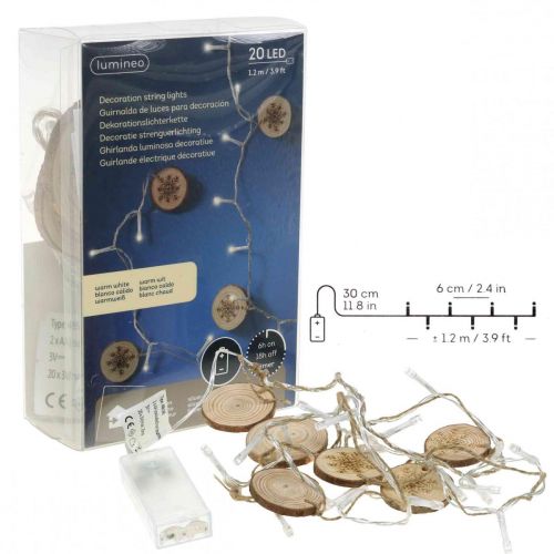 Product LED fairy lights inside Christmas lights wooden discs L120cm