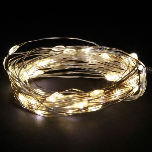 LED fairy lights 40 micro-LEDs warm white timer for battery 6 pieces