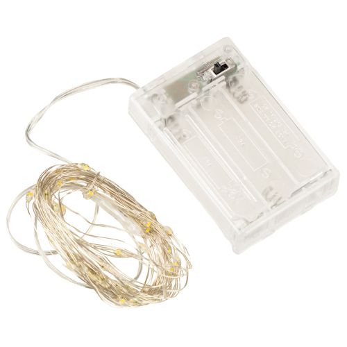 Product LED string lights, 50 bulbs, battery operated, 5m, warm white