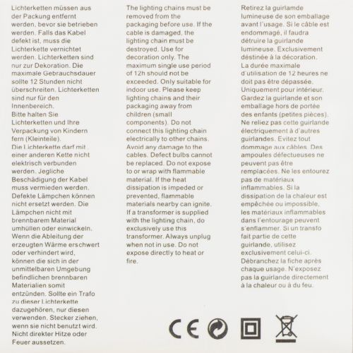 Product LED string lights, 50 bulbs, battery operated, 5m, warm white