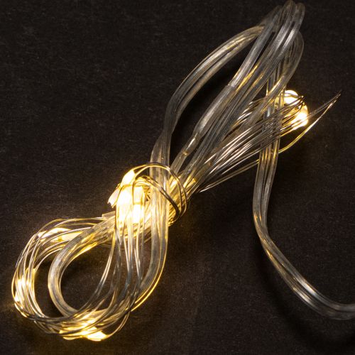 Battery-operated string lights for indoor use, warm white, 10 LEDs, 1m length, 6 pieces buy online | Floristik24.ie