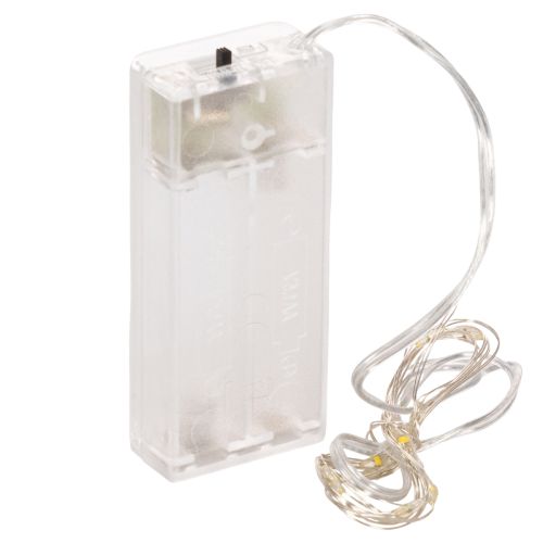 Battery-operated string lights for indoor use, warm white, 10 LEDs, 1m length, 6 pieces | Floristik24.ie