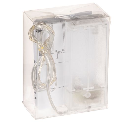 Battery-operated string lights for indoor use, warm white, 10 LEDs, 1m length, 6 pieces | Floristik24.ie