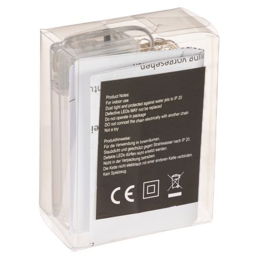 LED string lights for indoor use, battery operated, warm white, 30 LEDs, 3m, 6 pieces | Floristik24.ie