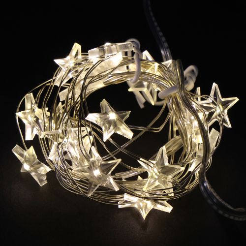 Floristik24 LED fairy lights stars 20 micro LEDs warm white timer 6 pieces