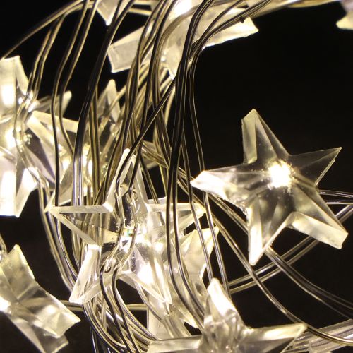 Product LED fairy lights stars 20 micro LEDs warm white timer 6 pieces