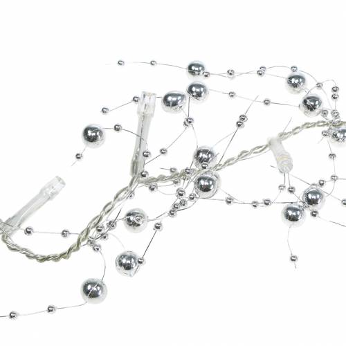 Floristik24 LED light chain pearl garland silver warm white L120cm