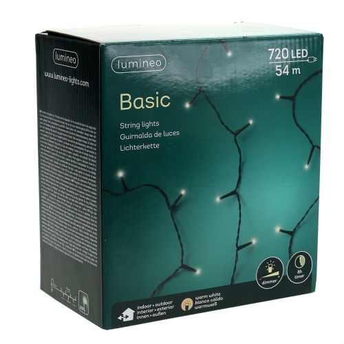 Product LED rice light chain warm white for outside 720er 54m