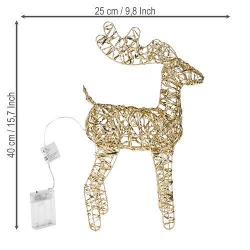 Product LED Reindeer Lights Christmas Decor Indoor Golden H40cm