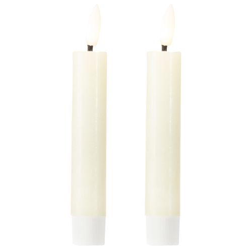 LED candle cream warm white real wax H14.5cm 2 pieces