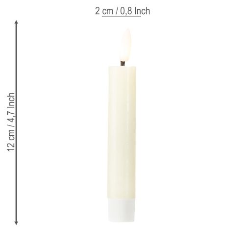 Product LED candle cream warm white real wax H14.5cm 2 pieces