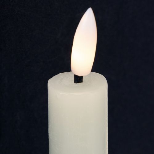Product LED candle cream warm white real wax H14.5cm 2 pieces