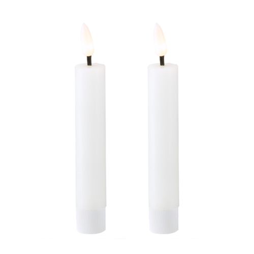 LED stick candle white wax candle LED warm white 14.5cm 2 pieces