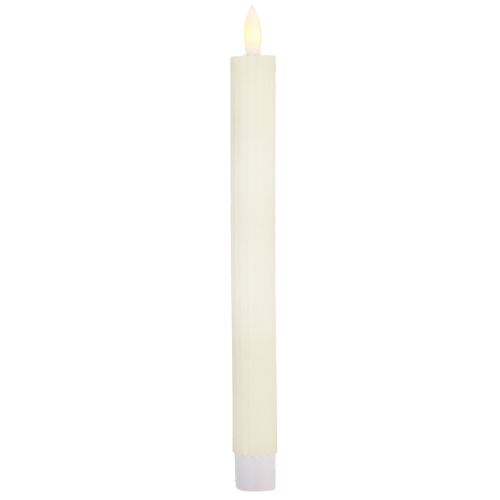 Product LED Pillar Candles with Timer Grooved Candles Cream 24.5cm 4pcs