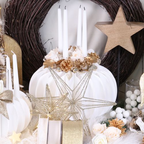 LED Decorative Star made of wire for hanging, 20 LEDs, warm white, indoor, 22cm | Floristik24.ie