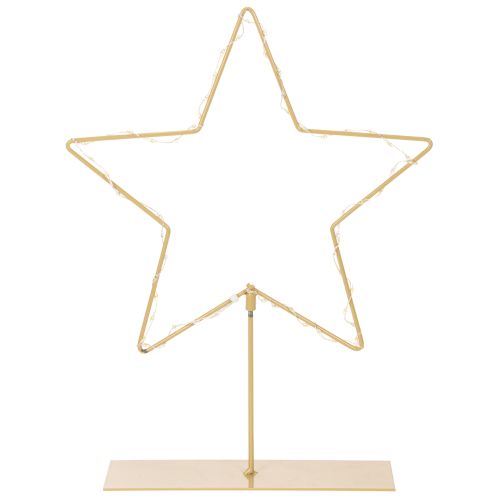 Star with 50 LEDs, metal table decoration, battery operated, for indoor use, 33cm