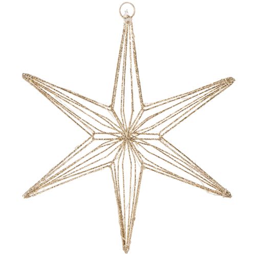 Decorative LED star made of wire for hanging, for indoor use, 32cm