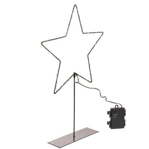LED star with battery compartment on stand for windowsill and table 46cm